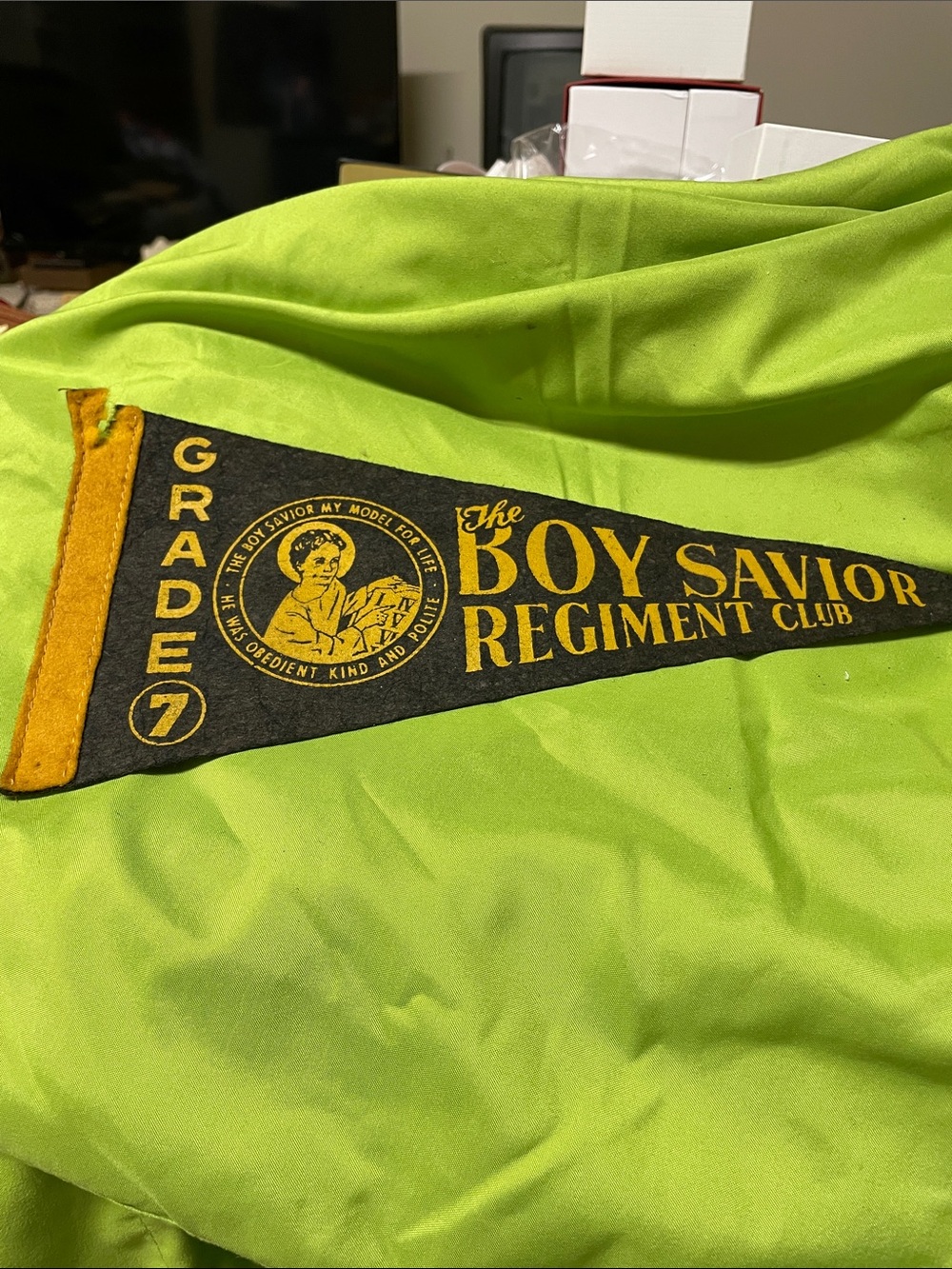 The Boy Savior Regiment Club Grade 7 Felt Pennant - Black & Gold